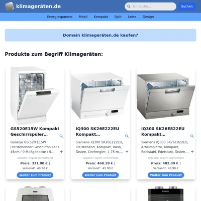 Screenshot klimageräten.de