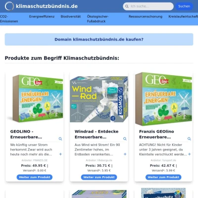 Screenshot klimaschutzbündnis.de