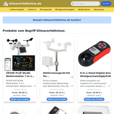 Screenshot klimaverhältnisse.de