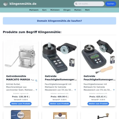 Screenshot klingenmühle.de