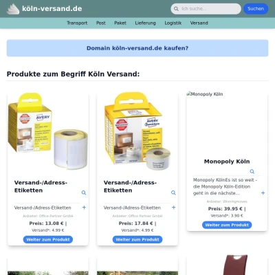 Screenshot köln-versand.de