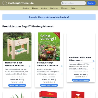 Screenshot klostergärtnerei.de