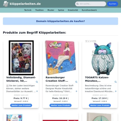 Screenshot klöppelarbeiten.de