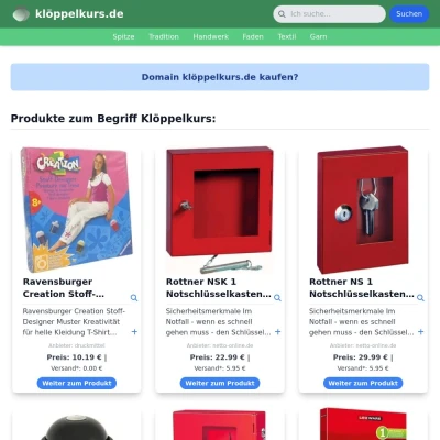 Screenshot klöppelkurs.de