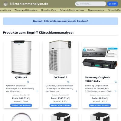 Screenshot klärschlammanalyse.de