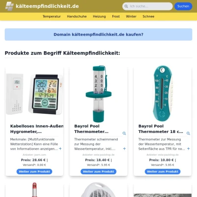 Screenshot kälteempfindlichkeit.de