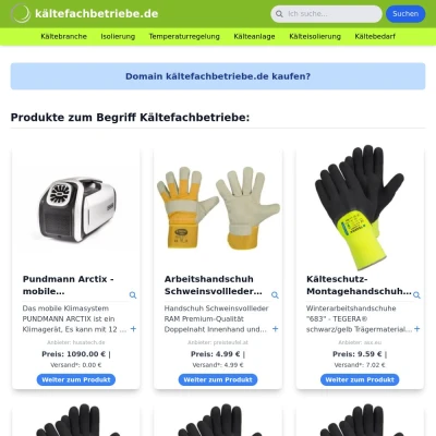 Screenshot kältefachbetriebe.de