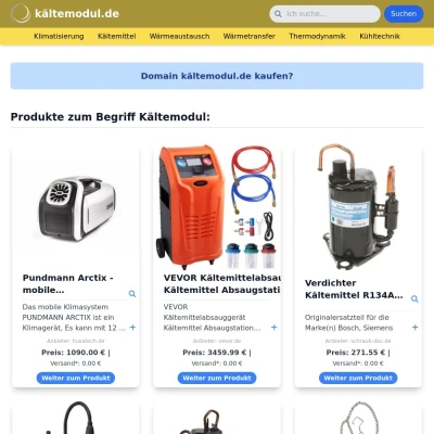 Screenshot kältemodul.de