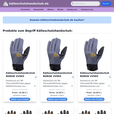 Screenshot kälteschutzhandschuh.de