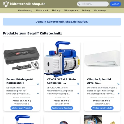 Screenshot kältetechnik-shop.de