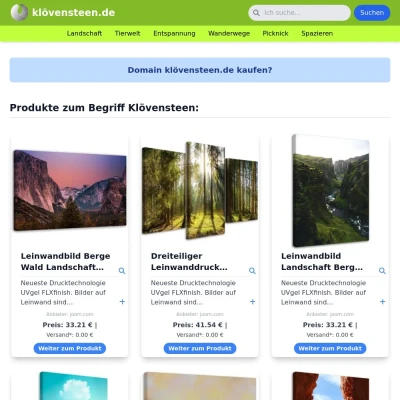 Screenshot klövensteen.de
