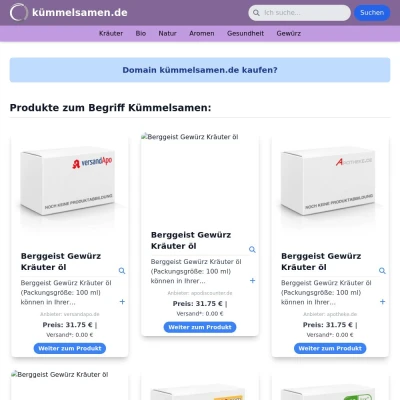 Screenshot kümmelsamen.de
