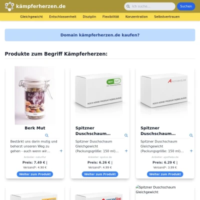 Screenshot kämpferherzen.de