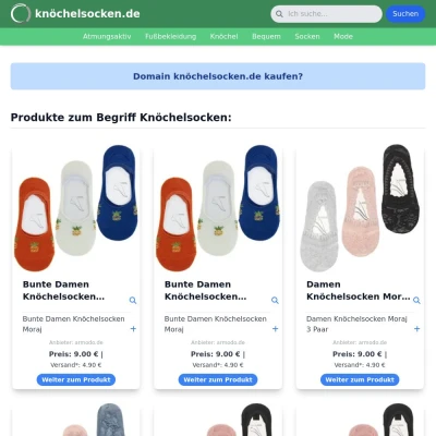 Screenshot knöchelsocken.de