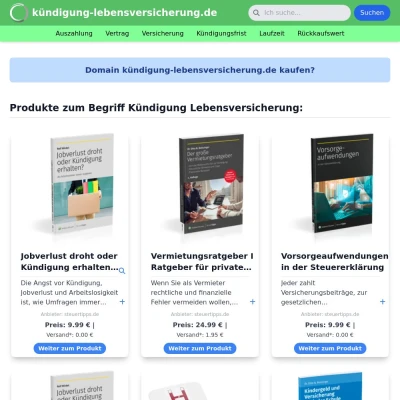 Screenshot kündigung-lebensversicherung.de