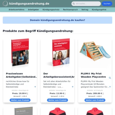 Screenshot kündigungsandrohung.de