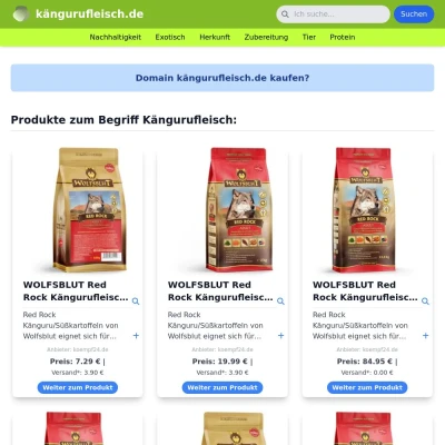 Screenshot kängurufleisch.de