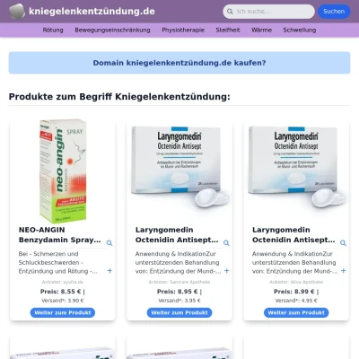 Screenshot kniegelenkentzündung.de