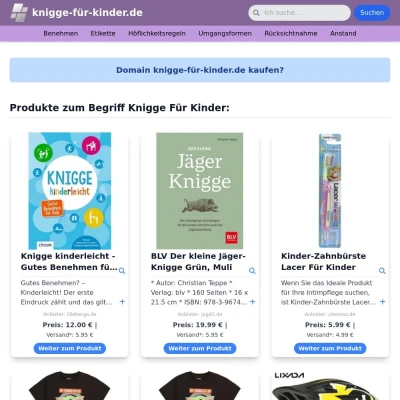 Screenshot knigge-für-kinder.de