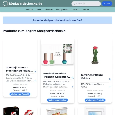 Screenshot königsartischocke.de