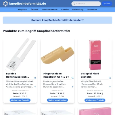 Screenshot knopflochdeformität.de