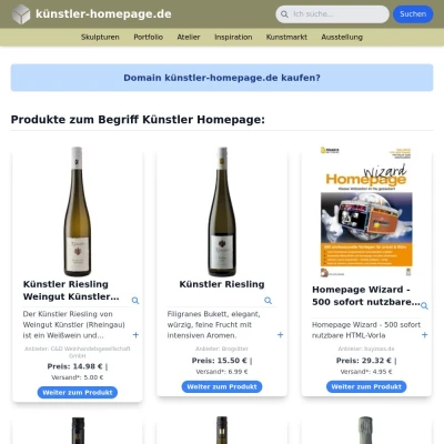 Screenshot künstler-homepage.de