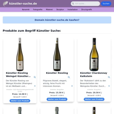 Screenshot künstler-suche.de