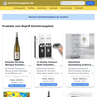 Screenshot künstlerangebot.de