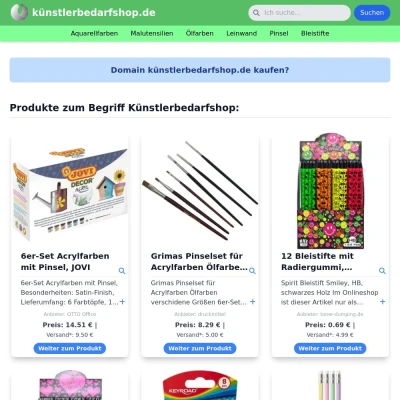 Screenshot künstlerbedarfshop.de