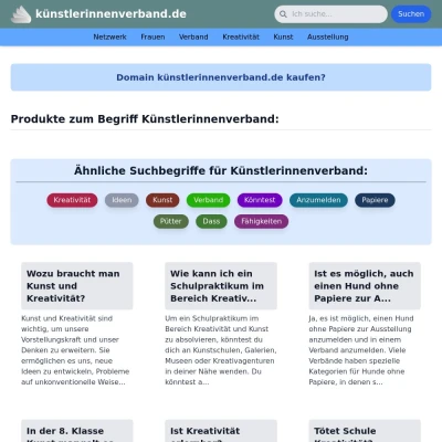 Screenshot künstlerinnenverband.de