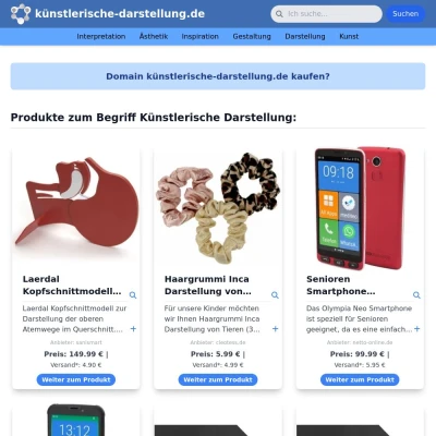 Screenshot künstlerische-darstellung.de