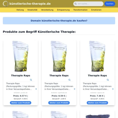 Screenshot künstlerische-therapie.de