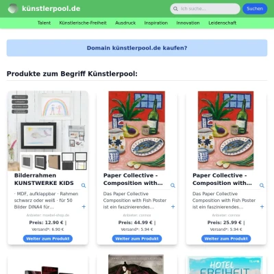 Screenshot künstlerpool.de