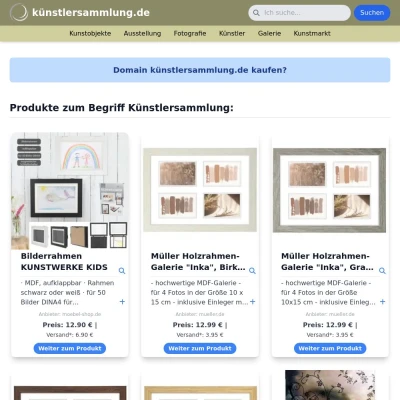 Screenshot künstlersammlung.de