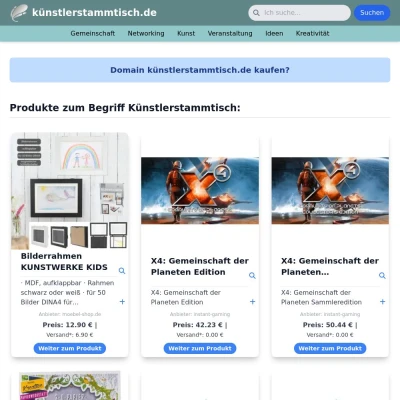 Screenshot künstlerstammtisch.de