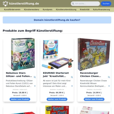 Screenshot künstlerstiftung.de