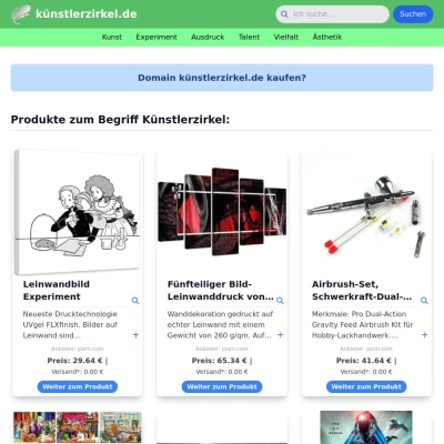 Screenshot künstlerzirkel.de