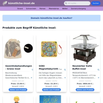 Screenshot künstliche-insel.de