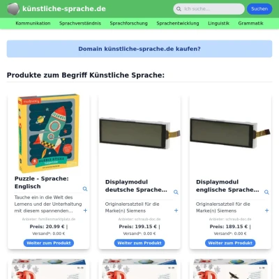 Screenshot künstliche-sprache.de