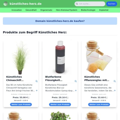 Screenshot künstliches-herz.de