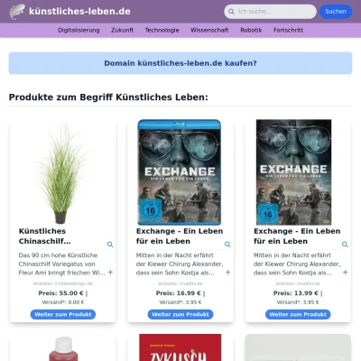 Screenshot künstliches-leben.de