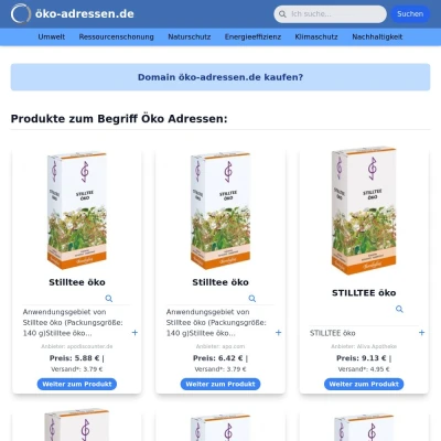 Screenshot öko-adressen.de