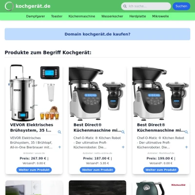 Screenshot kochgerät.de