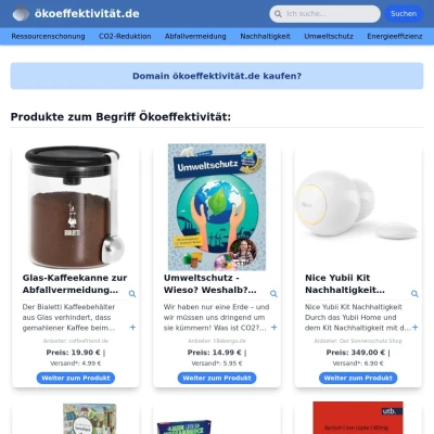 Screenshot ökoeffektivität.de
