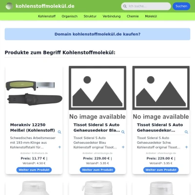 Screenshot kohlenstoffmolekül.de