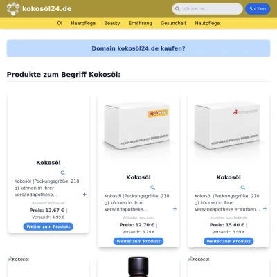 Screenshot kokosöl24.de