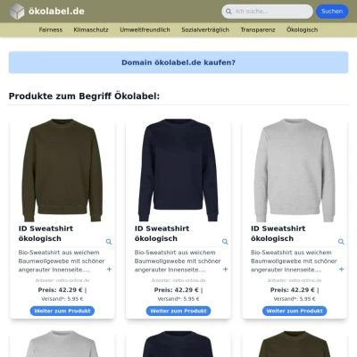 Screenshot ökolabel.de