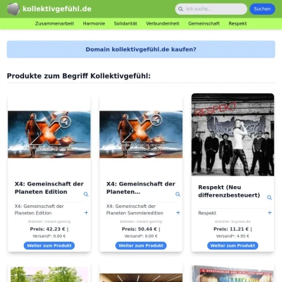 Screenshot kollektivgefühl.de