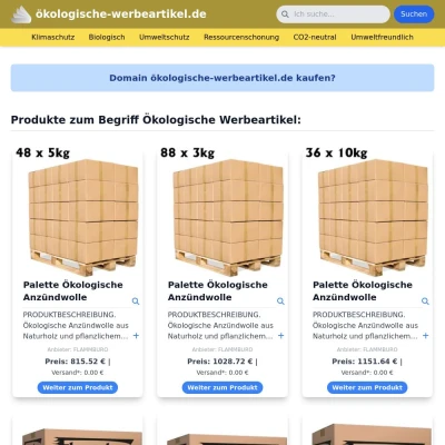 Screenshot ökologische-werbeartikel.de