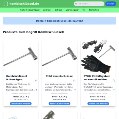 Screenshot kombischlüssel.de